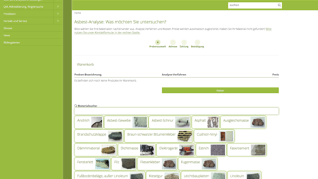 Screenshot del nuovo negozio online per analisi dell'amianto di CRB Analyse Service GmbH | © CRB Analyse Service GmbH