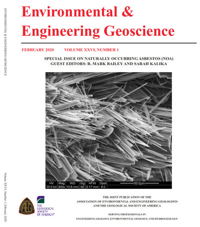 Numero speciale della rivista «Journal of Environmental and Engineering Geoscience» (E&EG), volume 26, numero 1, febbraio 2020