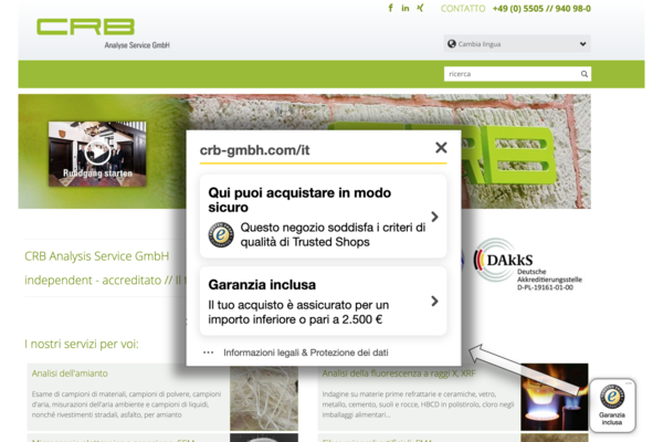 Negozio online CRB italiano ora certificato da Trusted Shops