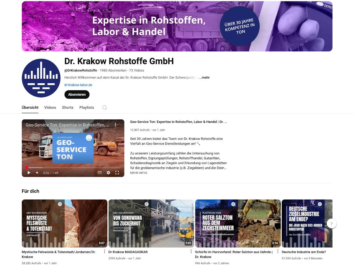 Cliente RFA: Canale YouTube Dr. Krakow Raw Materials